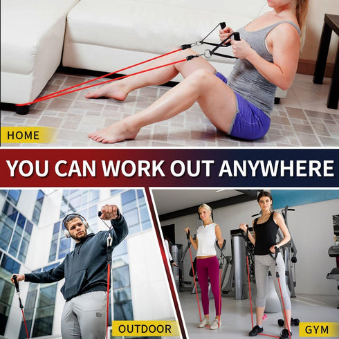 WHATAFIT Resistance Bands, Exercise Bands for Working Out, Work Out Bands with Handles for Fitness Training