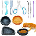Enochainchin Bearded Dragon Tank Accessories Kit 10pcs Reptile Water Food Bowl, Feeding Tongs