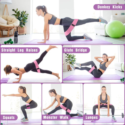 Resistance Bands for Legs and Butt, Thick Wide Stretch Fitness Bands, Non-Slip Workout Loop Bands for Women