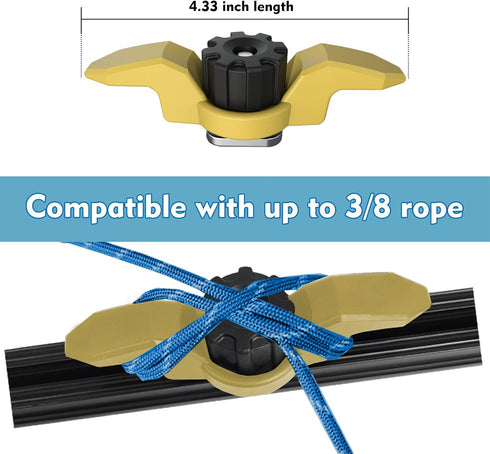 Kayak Anchor Cleat, Compatible with Light/Medium Duty Polymer Kayak Track Mount for Secure Attachment