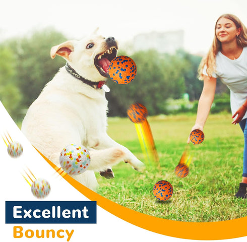 2 Pack Upgraded Indestructible Dog Tennis Balls for Aggressive Chewers, Interactive Durable Bouncy Chew Balls
