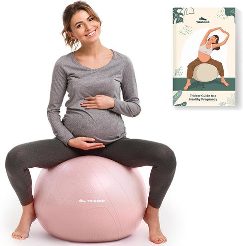 Trideer Pregnancy Birthing Ball, 1.7mm Extra Thick Yoga Ball for Maternity, Labor,