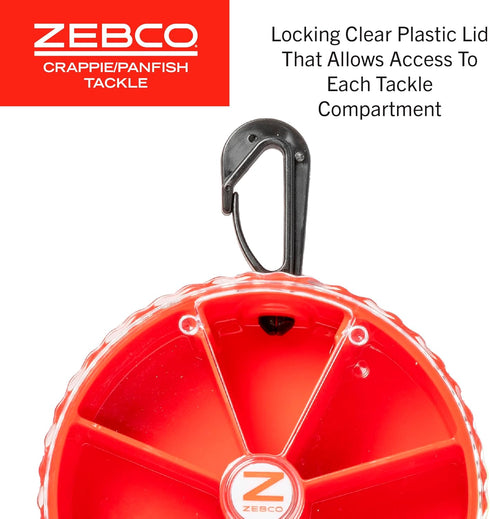 Zebco Crappie/Panfish Fishing Tackle Dial Pack, 15 Total Pieces, Hooks, Sinkers, Bobbers, Red