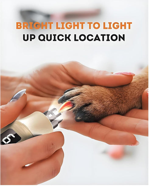 7-Speed Trimmer Dog Nail Grinder with Dust Collector, Powerful Nail for Dogs, Cats & Large Pets, Features LED Light