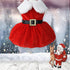 Christmas Dog Dress, Santa Claus Velvet Skirt Outfit for Small Medium Dogs Cats, Cute Holiday Apparel