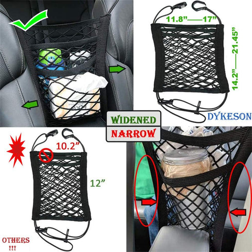 DYKESON Pet Barrier Dog Car Net Barrier, Auto Safety Mesh Organizer for Cars, SUVs, Easy Install, 3 Layer