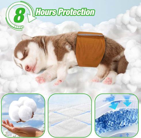 100ct Dog Diaper Liners Booster Pads, Disposable Dog Diapers Inserts Male Female for Washable Doggie Belly Bands Wraps