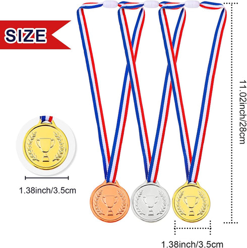 Pllieay Winner Medals - Gold, Silver, and Bronze Medals for Party Decoration and Awards