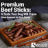 Sensrit 10 oz Dog Beef Sticks - Jerky Treats for All Dogs - High Protein & Grain Free Dog Snacks - Made with Real Beef