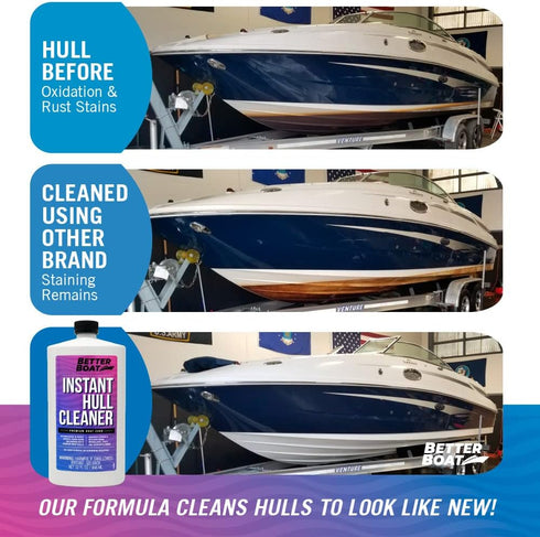 32oz Sailboats, Fiberglass Boat Hull Cleaner, Marine-Grade Stain Remover & Restorer, Deck Cleaner for Boats, Pontoons