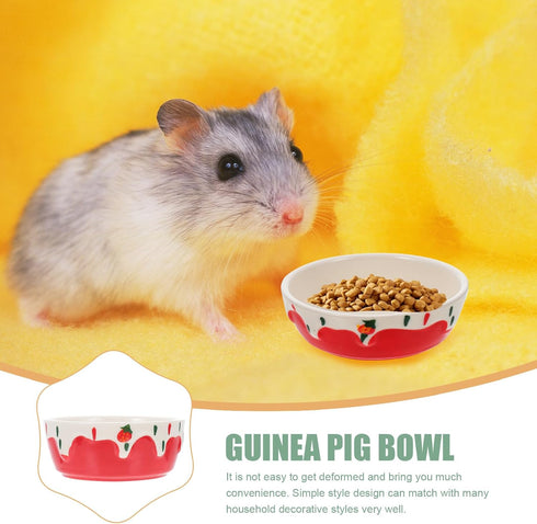 Dish Water Small Glider Sugar Gerbil Rat Pattern Pet Hamster Feeding Bowl, Cute Ceramic Animal Container