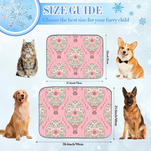 imiBBWQu Summer 27" 22" Dog Cooling Mat Pretty Air Balloons Cooling Sofa Mat Washable Pet Pad Bed Dog Couch Bed