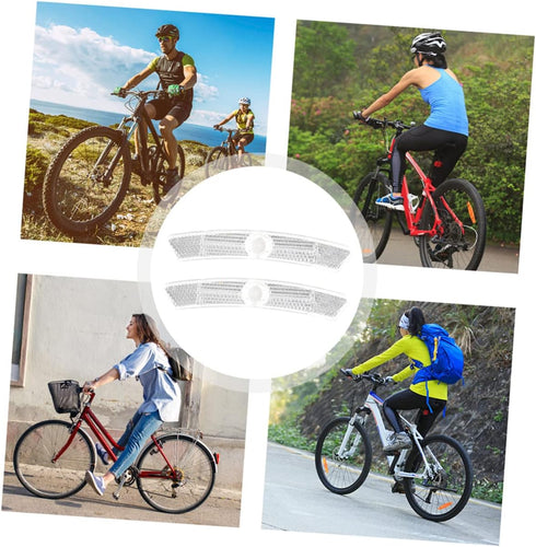 Kisangel 10pcs Bicycle Reflector - White Wheel Reflectors for Night Riding Accessories