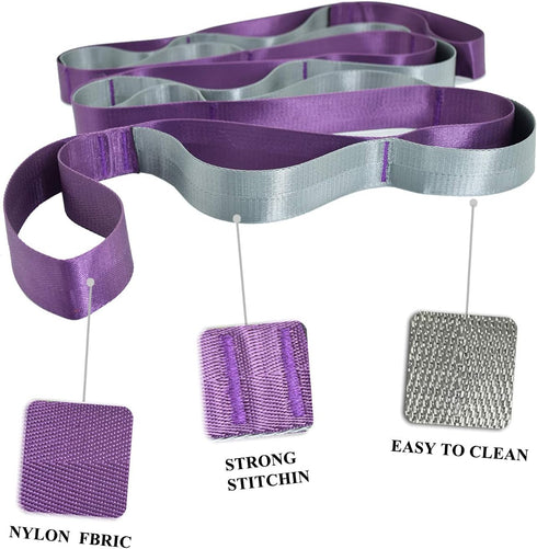 SANKUU Yoga Straps Stretching Strap - 12 Loops Workout Poster for Stretching, Pilates, and Gymnastics