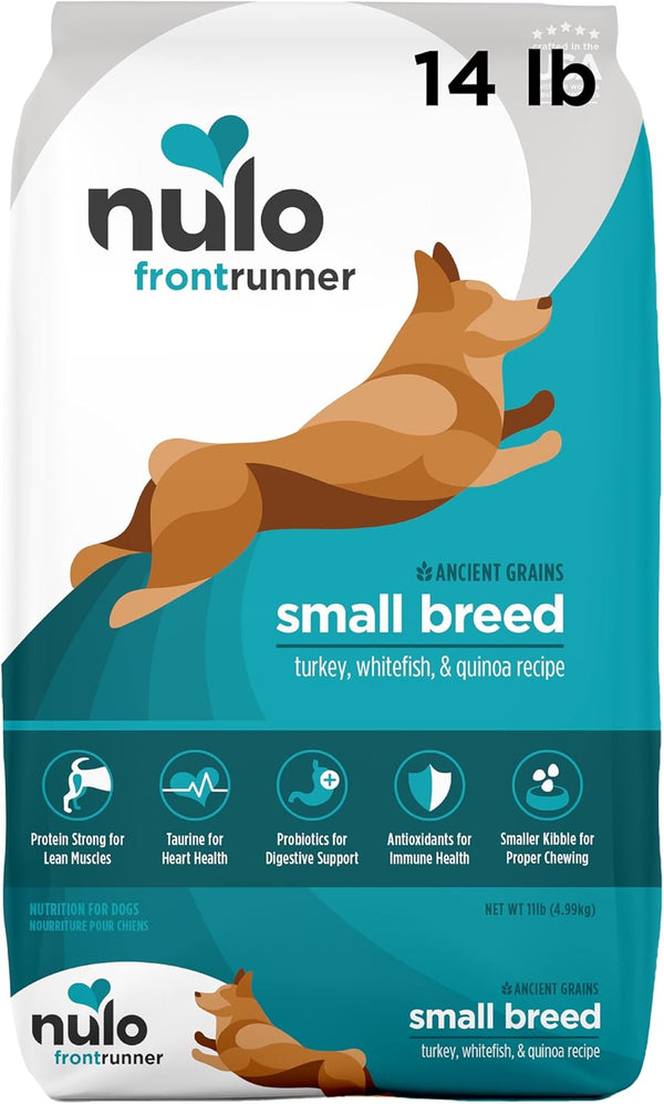 Nulo Frontrunner Small Breed Dry Dog Food, Premium Ancient Grain Small Kibble, 14 Pound (Pack of 1)