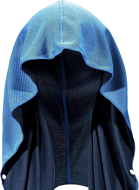 Yiju Quick-Dry Hooded Towel for Gym & Outdoor Activities - Blue