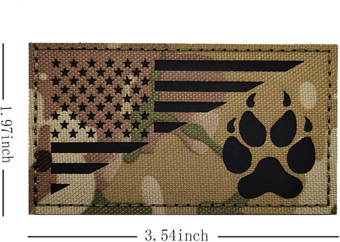 Reflective K9 Dog Handler Patches, K-9 USA Flag Tactical Military Appliques with Hook and Loop for Vests Harnesses