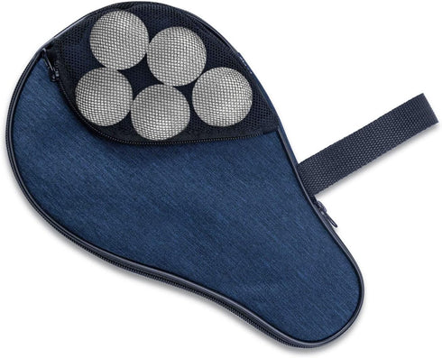 VISEMAN Table Tennis Racket Cover, Portable Waterproof Paddle Case to Hold 2 Paddles and 5 Balls