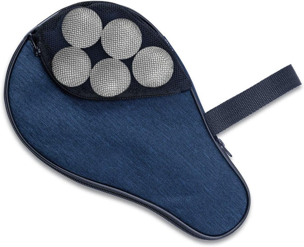 VISEMAN Table Tennis Racket Cover, Portable Waterproof Paddle Case to Hold 2 Paddles and 5 Balls