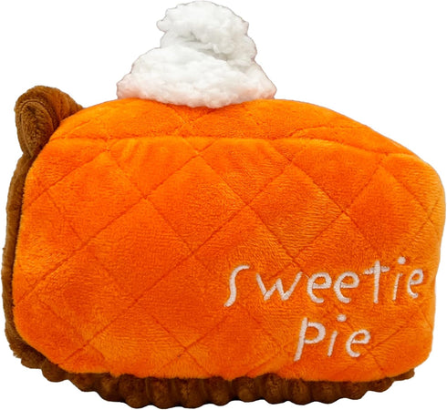 Huxley & Kent Punkin Pie Dog Toy (Large) - Fall Funny Power Plush Toy with Squeaker, Fun, Durable, and Safe