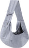Dog Carrier Sling, Reversible Puppy Carrier Purse with Storage Pocket, Hands-Free for Small Dogs and Cats (Gray)