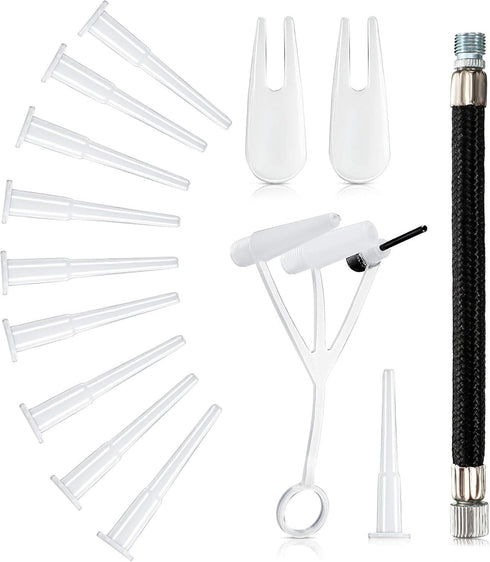 Skylety 16-Piece Exercise Ball Plug Replacement Kit with Needle, Nozzle, Rubber Hose,