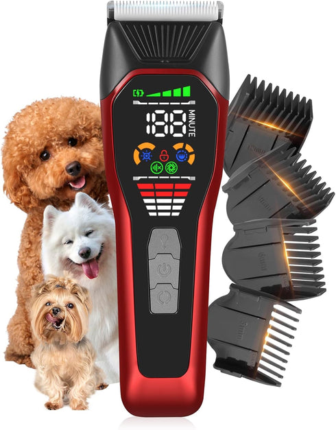 Wide Blade Dog Cat Clippers - Professional Cordless Grooming Tools for Thick