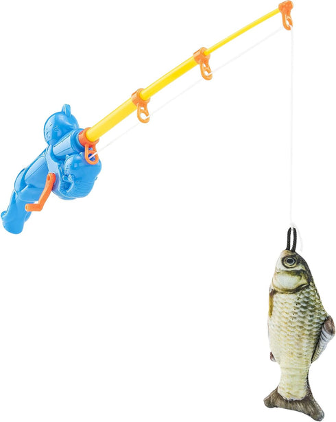 Fairly Odd Novelties Cat Fishing Pole Toy, Funny Interactive Fish Toy for Cats, Kittens, and Small Pets, Multi-Colored