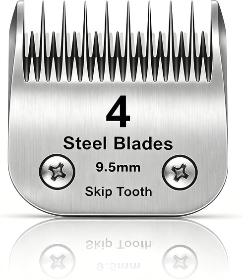 4 Skip Tooth Detachable Pet Dog Grooming Steel Blades,Compatible with Andis,Oster A5,Wahl
