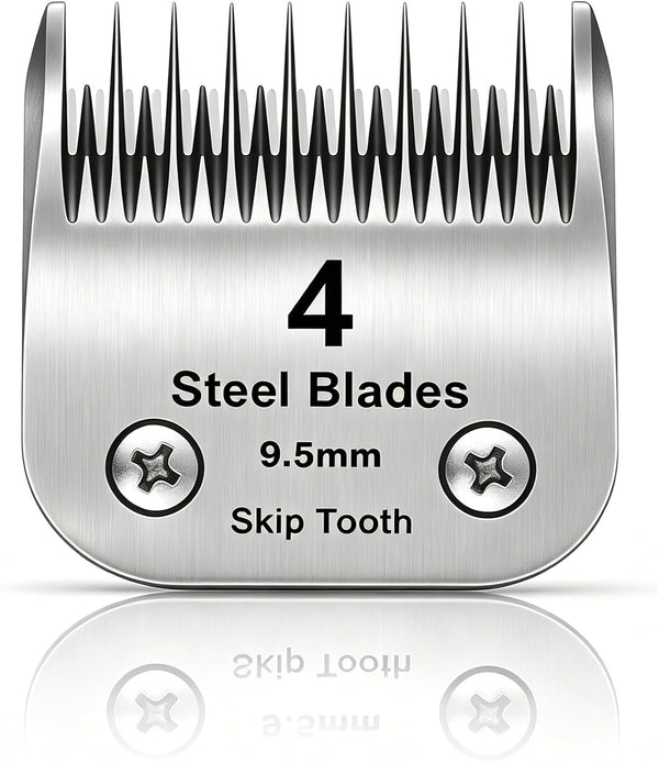 4 Skip Tooth Detachable Pet Dog Grooming Steel Blades,Compatible with Andis,Oster A5,Wahl