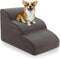 Curved Dog Stairs Ramp for Beds, Couches, and Chair, 15.7" H, 3-Step Non-Slip Pet Stairs for Small Dogs, Deep Grey