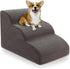 Curved Dog Stairs Ramp for Beds, Couches, and Chair, 15.7" H, 3-Step Non-Slip Pet Stairs for Small Dogs, Deep Grey