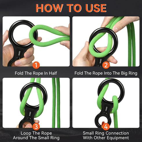 Rescue Figure 8 Descender Climbing Gear, 35KN/3500kg 7075 Aluminum Alloy Rigging Plate for Climbing and Rappeling