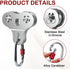 Zipline Pulley with Carabiner and Handle | 304 Stainless Steel Tandem Speed Double Pulley for 1/4 5/16 3/8 Cable