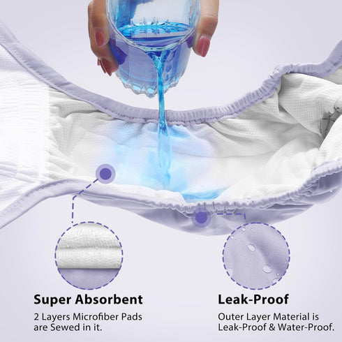Dogs,(4 Pack) Vecomfy Reusable Female Dog Diapers for Large Easy Absorbent Medium Doggie Diapers for Peeing,in Heat,Dog