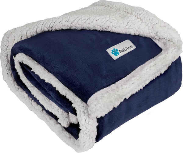 PetAmi Dog Blanket for Small Medium Dogs, Fleece Furniture Couch Cover Protector, Soft Sherpa Dog Throw Plush