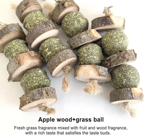 Genrico Gerbil Toys | Multifunctional Natural Wood Teether Treats - Gnawing Toys - for Gnawing and Chewing Small Pets