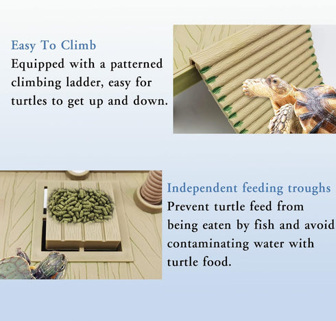 Tfwadmx Turtle Basking Platform, Floating Turtles Pier Dock for Aquarium Decoration