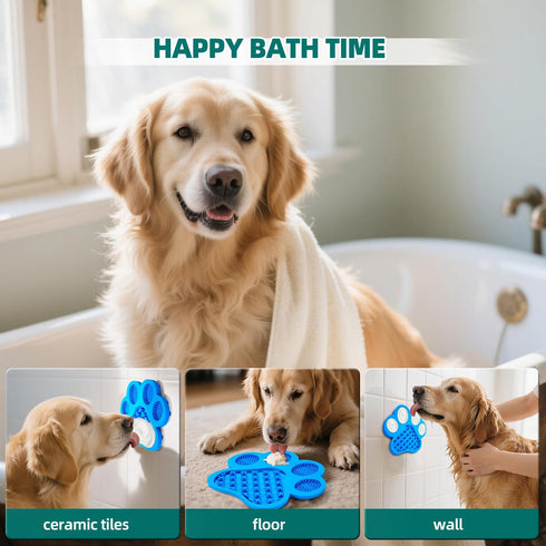 Lick Pad for Dogs Non-Slip Strong Suction Cup Fixed Soothing Toys Pet Grooming Bath Soothing Toys Anti-Anxiety