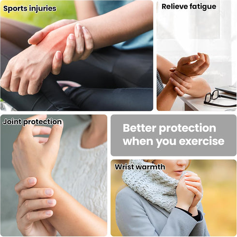 Gabrella 6 Pcs Sweat Bands Wristbands, Sweatbands Sports Absorbent Wristband for Men & Women, Breathable Cotton