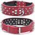 Spiked Studded Dog Collar, PU Leather Adjustable Pet Collars for Medium or Large Breed Pets (XL, Gold Brown1)