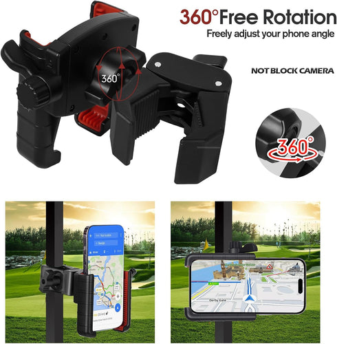 Upgraded Golf Cart Phone Mount Holder Compatible with EZGO/Club Car/Yamaha, Universal Holder for Big Phones & Thick