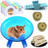 Hamiledyi Hamsters Flying Saucer Silent Running Exercise Wheels, 10 Pcs Wooden Rainbow Gerbil House