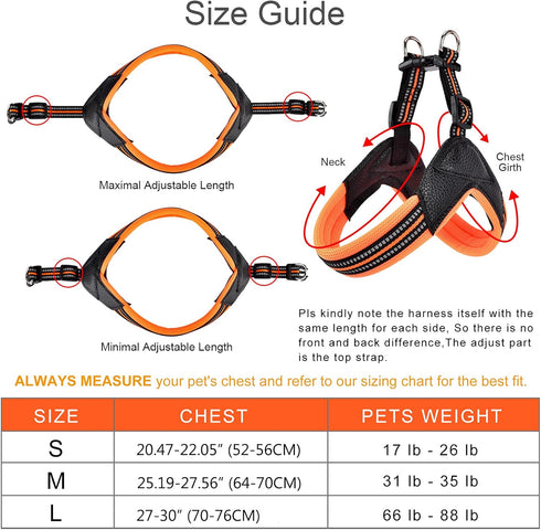 No Pull Dog Harness, Ultra Soft Breathable Padded Pet Harness 3M Reflective for Small Medium Large Dogs (S, Bright