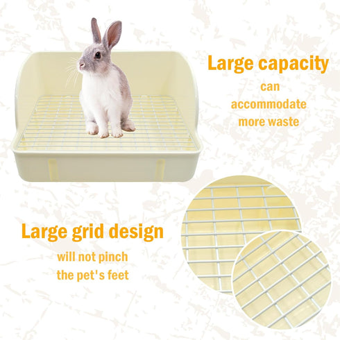 12Pcs Rabbit Litter Box for Cage, Bunny Potty Trainer Corner Guinea Pig Plastic Square Grate Toilet Pet Bedding Litter