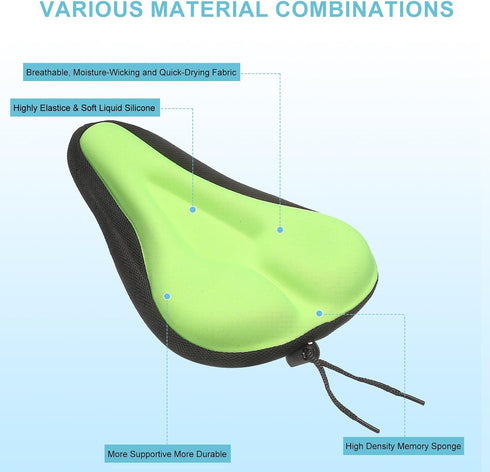HARFINGTON Bike Seat Cover Bicycle Saddle Cushion with Large Comfortable Gel Padded Oversized Paddle for Men Women