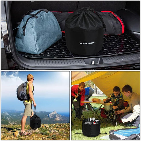 High Capacity Camping Cookware Mess Kit Bag, Heavy Duty Water Resistant Organizer for BBQ Outdoor Cooking Essentials (1)