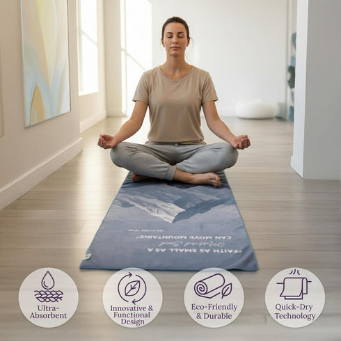 72" 26.5" Multipurpose Mat Towel x - Christian Faith-Based Fitness Towel with Non-Slip Silicone Grip, Quick Drying