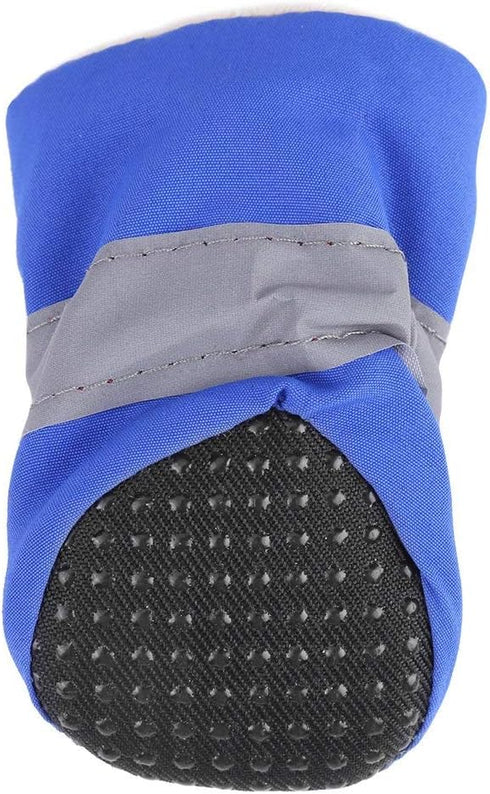 Fdit 4Pcs Dog Shoes Protectors with Elastic Fastening Band Set, Anti-Slip Sole Pet Dog Shoes Boots, Soft Cotton Padded