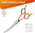 Fenice Peak 6'' Small Curved Scissors, Lightweight Dog and Cat Grooming Scissors with Safety Round Tip